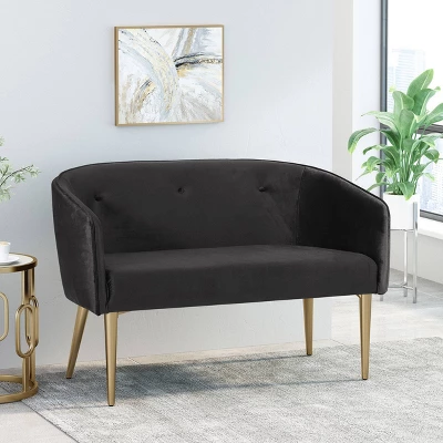 Brayer Modern Glam Tufted Velvet Loveseat - Christopher Knight Home 1 Brayer Modern Glam Tufted Velvet Loveseat - Christopher Knight Home