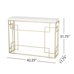 Depue Modern Glam Geometric Console Table Gold/White - Christopher Knight Home 17 Depue Modern Glam Geometric Console Table Gold/White - Christopher Knight Home -Furniture Promotion Series GUEST bd9f60e5 b76b 45e2 85cd 4164df12f4c6