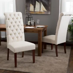 Set Of 2 Leorah Tall Back Tufted Dining Chair - Christopher Knight Home -Furniture Promotion Series GUEST bdafbe06 7019 40ca ba71 d20a5df39f4d