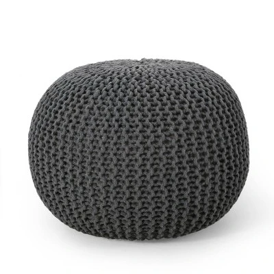 Nahunta Modern Knitted Cotton Round Pouf - Christopher Knight Home 11 Nahunta Modern Knitted Cotton Round Pouf - Christopher Knight Home - Image 11