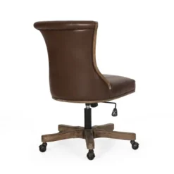Coulee Contemporary Upholstered Roll Back Swivel Office Chair Dark Brown/Natural - Christopher Knight Home -Furniture Promotion Series GUEST c03648fb 16a5 4f47 8051 bb120f237be5