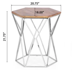 Cowger Rustic Glam Handcrafted Mango Wood Side Table Walnut/Polished Nickel - Christopher Knight Home -Furniture Promotion Series GUEST c06fbc64 63ec 4ec6 8668 a410b200208f