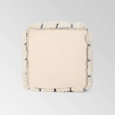 Allegra Boho Pouf Blue/White - Christopher Knight Home 3 Allegra Boho Pouf Blue/White - Christopher Knight Home - Image 3