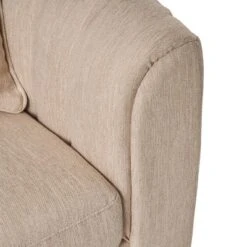 Gamay Contemporary Channel Stitched Fabric Loveseat Beige/Dark Walnut - Christopher Knight Home -Furniture Promotion Series GUEST c30caf10 09d5 472f 8bd1 d9a86c4f81f3