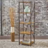 Roney 17" Bookcase With Rustic Metal Finished Iron Accents - Natural - Christopher Knight Home