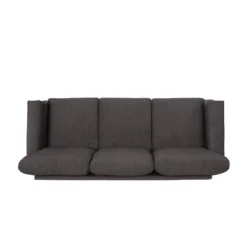 Burkehaven Contemporary Fabric 3 Seater Nailhead Trim Sofa Gray/Dark Brown - Christopher Knight Home -Furniture Promotion Series GUEST c4a7be71 7d50 4c9e bd0c 0d9d3b3f8036