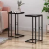 Set Of 2 Bader Modern C-Shaped Side Table Black - Christopher Knight Home