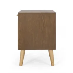 Hulett Contemporary End Table With Storage Walnut/Natural/Antique Gold - Christopher Knight Home -Furniture Promotion Series GUEST c7dfc74b 904e 484c 9725 9c487cb65f0b