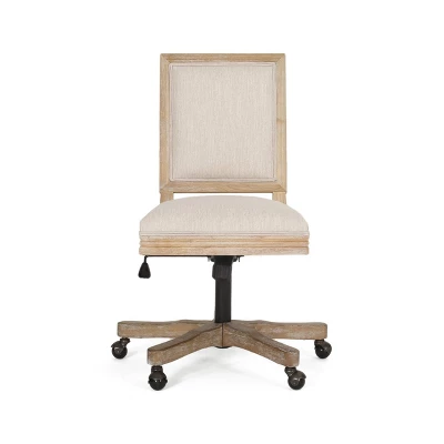 Sandine Rustic Upholstered Swivel Office Chair - Christopher Knight Home 11 Sandine Rustic Upholstered Swivel Office Chair - Christopher Knight Home - Image 11