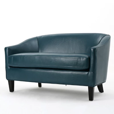 Justine Faux Leather Loveseat - Christopher Knight Home 7 Justine Faux Leather Loveseat - Christopher Knight Home - Image 7