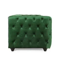 Sagewood Contemporary Velvet Tufted 3 Seater Sofa Emerald/Espresso - Christopher Knight Home -Furniture Promotion Series GUEST ce42c262 7ce1 463c 9e78 a440d77169a5