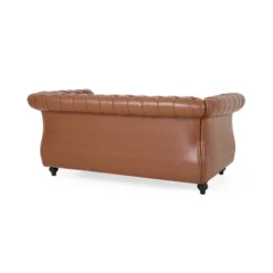 Silverdale Traditional Chesterfield Loveseat Cognac Brown/Dark Brown - Christopher Knight Home -Furniture Promotion Series GUEST cedc8e00 04b1 4570 ad50 6862f77653c1