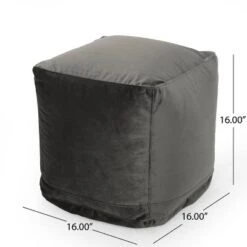 Caney Modern Velveteen Cube Pouf - Christopher Knight Home -Furniture Promotion Series GUEST cefcf915 755f 421b ab12 419613272388