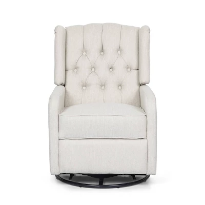 Mohaven Contemporary Tufted Wingback Swivel Recliner - Christopher Knight Home 4 Mohaven Contemporary Tufted Wingback Swivel Recliner - Christopher Knight Home - Image 4