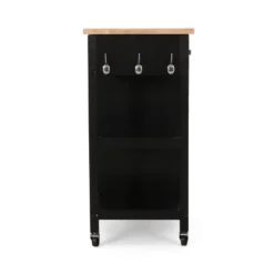 Byway Contemporary Kitchen Cart With Wheels Black/Natural - Christopher Knight Home -Furniture Promotion Series GUEST d13a6e93 19f1 44f3 a865 f42ea78bc68d