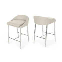Set Of 2 Bandini Modern Upholstered Counter Height Barstools - Christopher Knight Home -Furniture Promotion Series GUEST d2180bc0 d437 4154 aa76 ae652c03953b