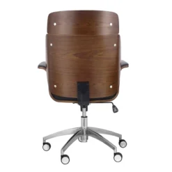 Cannonade Mid-Century Modern Swivel Office Chair Black/Walnut - Christopher Knight Home -Furniture Promotion Series GUEST d3571412 6501 49de 8b79 d2461f481ce2