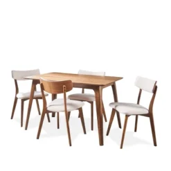 5pc Megann Mid Century Wood Dining Set - Christopher Knight Home -Furniture Promotion Series GUEST d3a8044d a2a7 43ce b9e0 4c49b9fab4d2