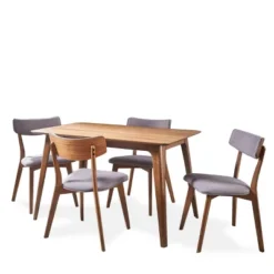 5pc Megann Mid Century Wood Dining Set - Christopher Knight Home -Furniture Promotion Series GUEST d491b4bd e63b 4918 befb 2725ccec016d
