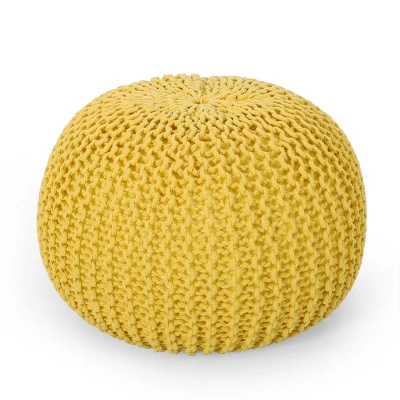 Nahunta Modern Knitted Cotton Round Pouf - Christopher Knight Home 13 Nahunta Modern Knitted Cotton Round Pouf - Christopher Knight Home - Image 13