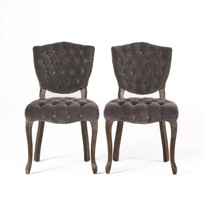 Bates Tufted Dining Chair Set 2ct - Christopher Knight Home 5 Bates Tufted Dining Chair Set 2ct - Christopher Knight Home - Image 5