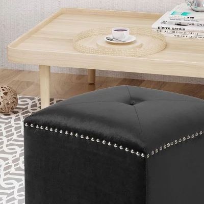 Brantly Glam Velvet Ottoman - Christopher Knight Home 3 Brantly Glam Velvet Ottoman - Christopher Knight Home - Image 3