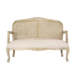 Saley French Country Wood And Cane Loveseat - Christopher Knight Home -Furniture Promotion Series GUEST d90480f1 7cda 490a a846 64dd89e9157c