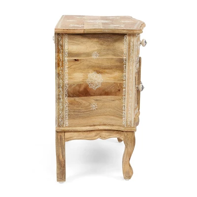 Culloden Handcrafted Boho Mango Wood Cabinet Natural/White - Christopher Knight Home 3 Culloden Handcrafted Boho Mango Wood Cabinet Natural/White - Christopher Knight Home - Image 3