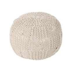 Anouk Knitted Cotton Pouf - Christopher Knight Home -Furniture Promotion Series GUEST da509c1f 8cbb 4313 a955 167399952fcf