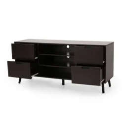 Doerun Mid-Century Modern Storage TV Stand For TVs Up To 48" Dark Gray/Black - Christopher Knight Home -Furniture Promotion Series GUEST dae9ff5a 13b9 4624 b9b3 65322e1448b4