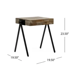 Gurley Handcrafted Modern Industrial Mango Wood Side Table Gray/Black - Christopher Knight Home -Furniture Promotion Series GUEST dba12ac6 983f 4c4c b8f4 240cbf9671b6