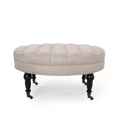 Cimarron Contemporary Round Ottoman With Rolling Casters - Christopher Knight Home 9 Cimarron Contemporary Round Ottoman With Rolling Casters - Christopher Knight Home - Image 9