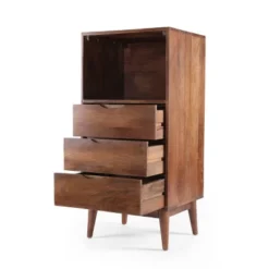 Rabun Handcrafted Mid-Century Modern Mango Wood 3 Drawer Chest Light Oak - Christopher Knight Home -Furniture Promotion Series GUEST dc59edd3 be23 4875 a2f3 7c638166947b