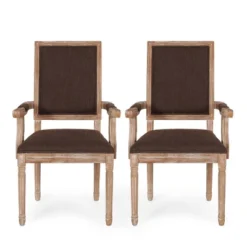 Set Of 2 Maria French Country Wood Upholstered Dining Chairs - Christopher Knight Home -Furniture Promotion Series GUEST dd00e705 8ca6 4817 8f32 1d76e8f250d3