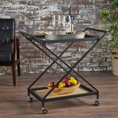 Sherianne Industrial Iron Bar Cart - Christopher Knight Home 1 Sherianne Industrial Iron Bar Cart - Christopher Knight Home