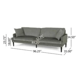 Malverne Contemporary 3 Seater Fabric Sofa With Accent Pillows Gray/Dark Brown - Christopher Knight Home -Furniture Promotion Series GUEST e0209814 0d1f 4b40 a907 d6638cfac79e