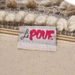 Bonita Large Contemporary Wool And Cotton Pouf Ottoman White/Beige - Christopher Knight Home -Furniture Promotion Series GUEST e086423e 1715 4cb8 8860 b82d558aeaba