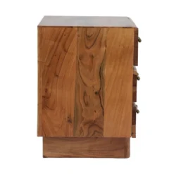 Terrell Handcrafted Boho Acacia Wood 3 Drawer Nightstand Dark Natural - Christopher Knight Home -Furniture Promotion Series GUEST e236e958 90ac 45e9 ad1f 9f3dec389b10