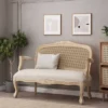 Saley French Country Wood And Cane Loveseat - Christopher Knight Home