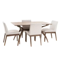 5pc Kwame 60" Curved Leg Dining Set - Christopher Knight Home -Furniture Promotion Series GUEST e46c8ddd 2467 4f84 a95a d4a50553f278