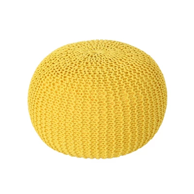 Abena Modern Knitted Cotton Round Pouf - Christopher Knight Home 9 Abena Modern Knitted Cotton Round Pouf - Christopher Knight Home - Image 9
