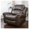 Charlie Faux Leather Leather Glider Recliner Club Chair Dark Brown - Christopher Knight Home