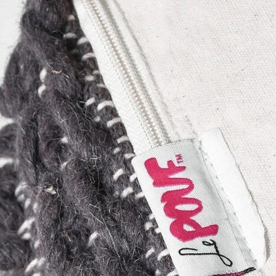 Fossa Boho Handcrafted Fabric Cube Pouf Charcoal - Christopher Knight Home 5 Fossa Boho Handcrafted Fabric Cube Pouf Charcoal - Christopher Knight Home - Image 5