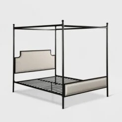 Queen Beechmont Iron Canopy Upholstered Bed - Christopher Knight Home -Furniture Promotion Series GUEST eb0c1dea 5ac0 4549 88b4 2c7313c74ea5