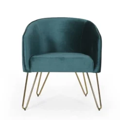 Grelton Modern Glam Velvet Club Chair With Hairpin Legs - Christopher Knight Home -Furniture Promotion Series GUEST ecc4b2eb 7bce 4df9 9435 e7f35e861986