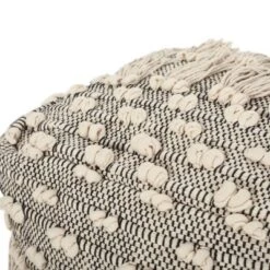 Hawley Handcrafted Boho Fabric Cube Pouf With Tassels Ivory - Christopher Knight Home -Furniture Promotion Series GUEST f046cf8e 90f4 4633 8dc0 95d1dc1910a5