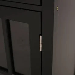 Byway Contemporary Kitchen Cart With Wheels Black/Natural - Christopher Knight Home -Furniture Promotion Series GUEST f0777a32 e81b 45c6 a440 23c84b837d92