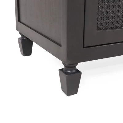 Newell Rustic Acacia Wood And Cane 3 Drawer Dresser Dark Gray - Christopher Knight Home 7 Newell Rustic Acacia Wood And Cane 3 Drawer Dresser Dark Gray - Christopher Knight Home - Image 7