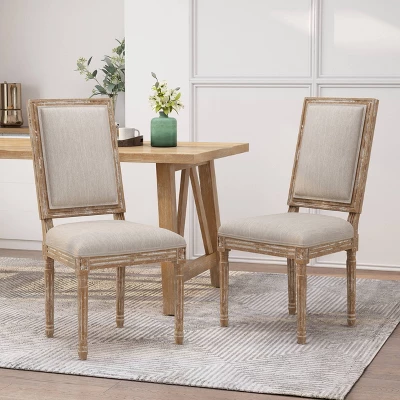 2pk Regina French Country Wood Upholstered Dining Chairs - Christopher Knight Home 1 2pk Regina French Country Wood Upholstered Dining Chairs - Christopher Knight Home