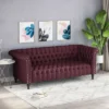 Barneyville Traditional Chesterfield Sofa Wine - Christopher Knight Home